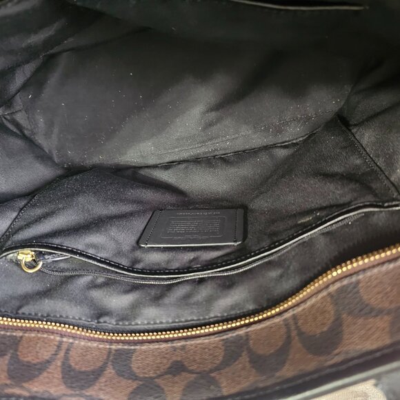 COACH Signature Canvas Tote Bag - Brown and Black - Picture 12 of 12